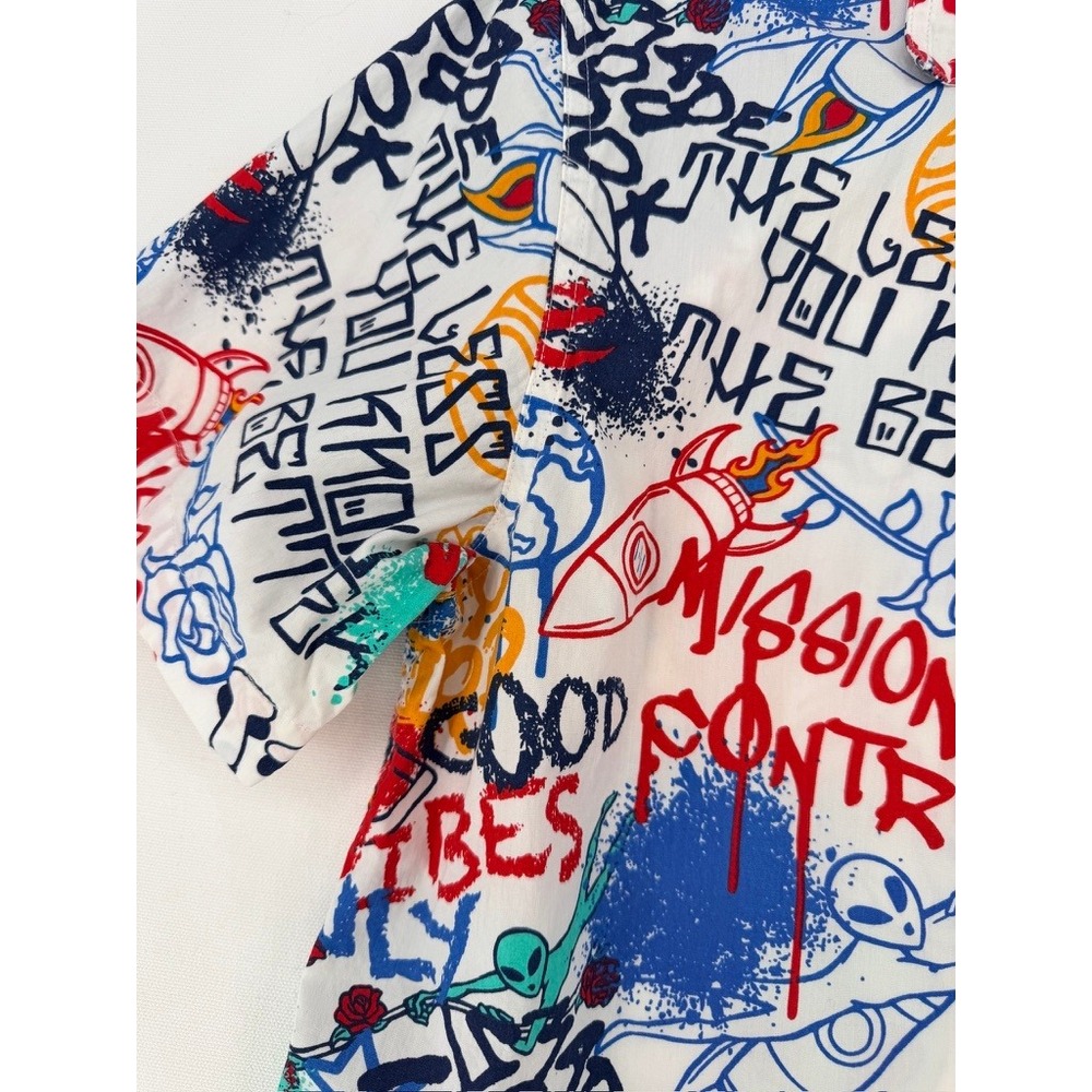 Eighty Eight Graphic Button Up Shirt Alien Space Print L - Picture 10 of 14